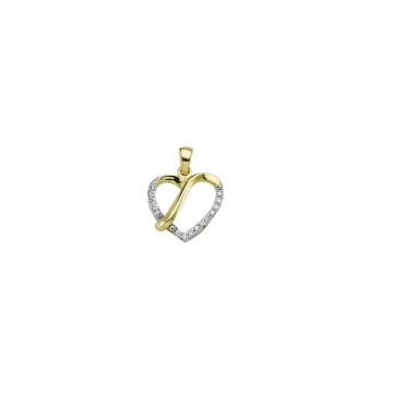Beelo Gold 14K Altın Taşlı Kalp Kolye Ucu