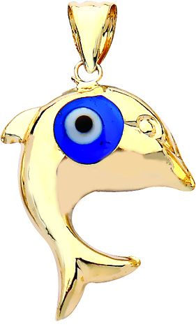 Beelo Gold 14K Altın Nazar Balık Kolye Ucu