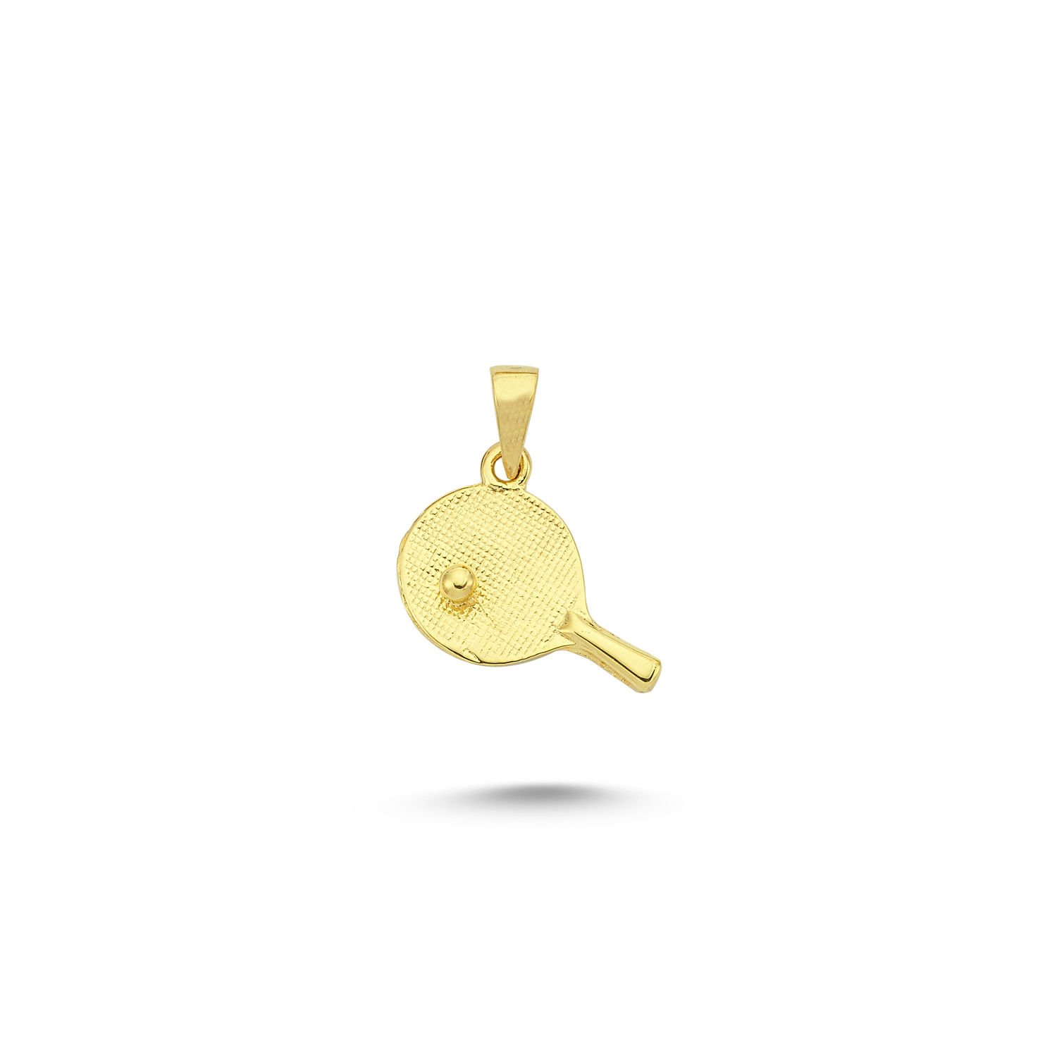 Beelo Gold 14K Altın Masa Tenisi Raketi Kolye Ucu