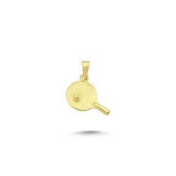 Beelo Gold 14K Altın Masa Tenisi Raketi Kolye Ucu