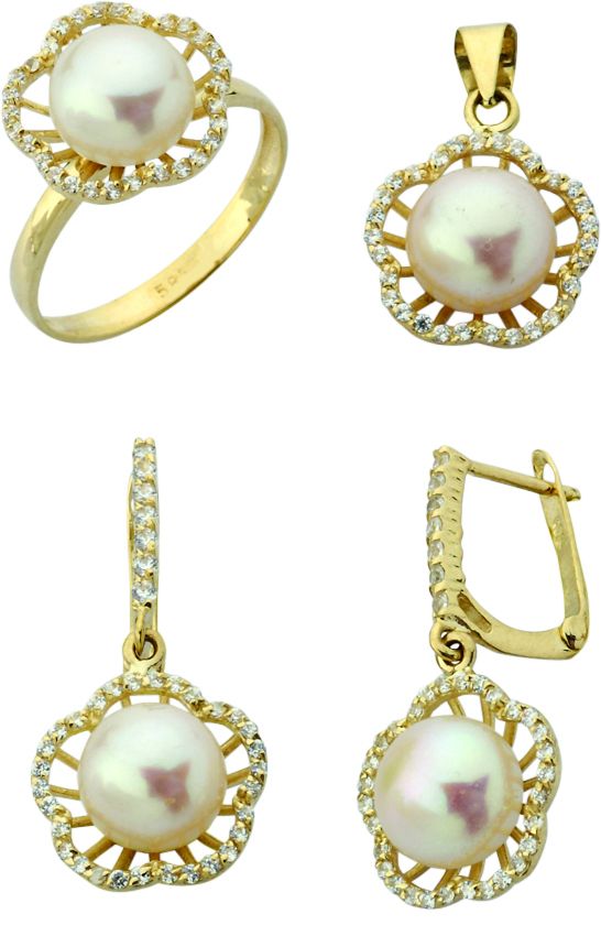 Beelo Gold 14K Altın İnci Set BGTİN076
