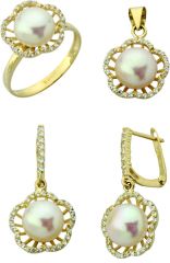 Beelo Gold 14K Altın İnci Set BGTİN076