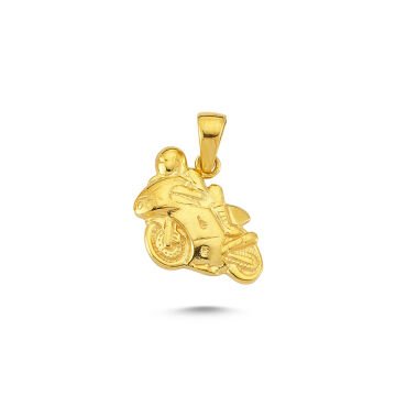 Beelo Gold 14K Altın Motosiklet Kolye Ucu