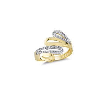 Beelo Gold 14K Altın Tasarım Taşlı Yüzük