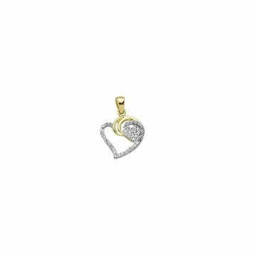 Beelo Gold 14K Altın Taşlı Kalp Kolye Ucu