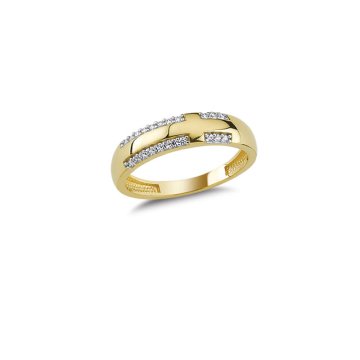 Beelo Gold 14K Altın Taşlı Alyans Yüzük