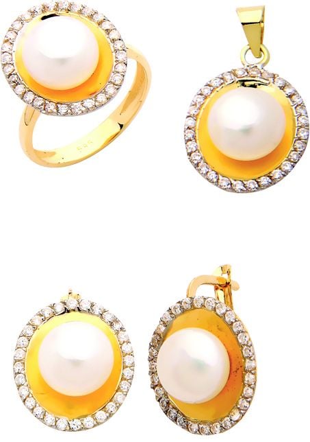 Beelo Gold 14K Altın İnci Set BGTİN079