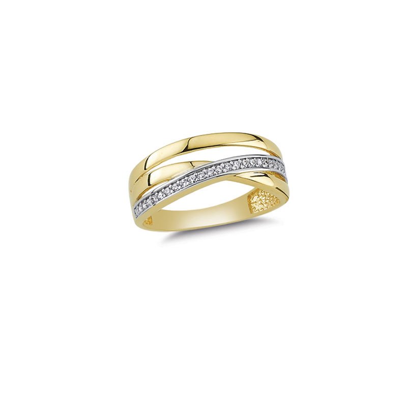 Beelo Gold 14K Altın Tasarım Taşlı Alyans Yüzük