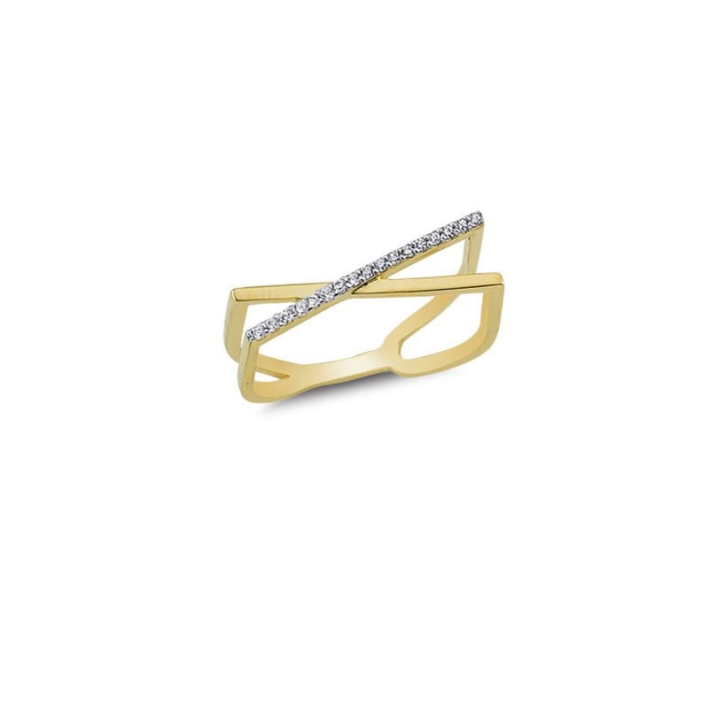 Beelo Gold 14K Altın X Yüzük