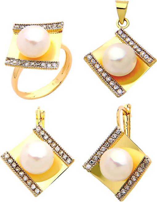 Beelo Gold 14K Altın İnci Set BGTİN084