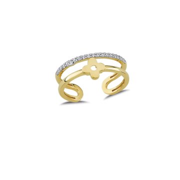 Beelo Gold 14K Altın Tasarım Çiçek Yüzük