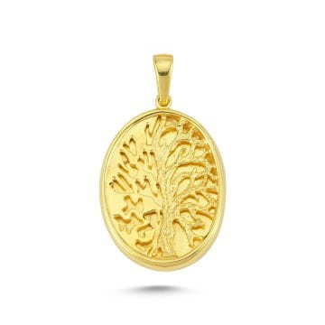 Beelo Gold 14K Altın Hayat Ağacı Madalyon Kolye Ucu