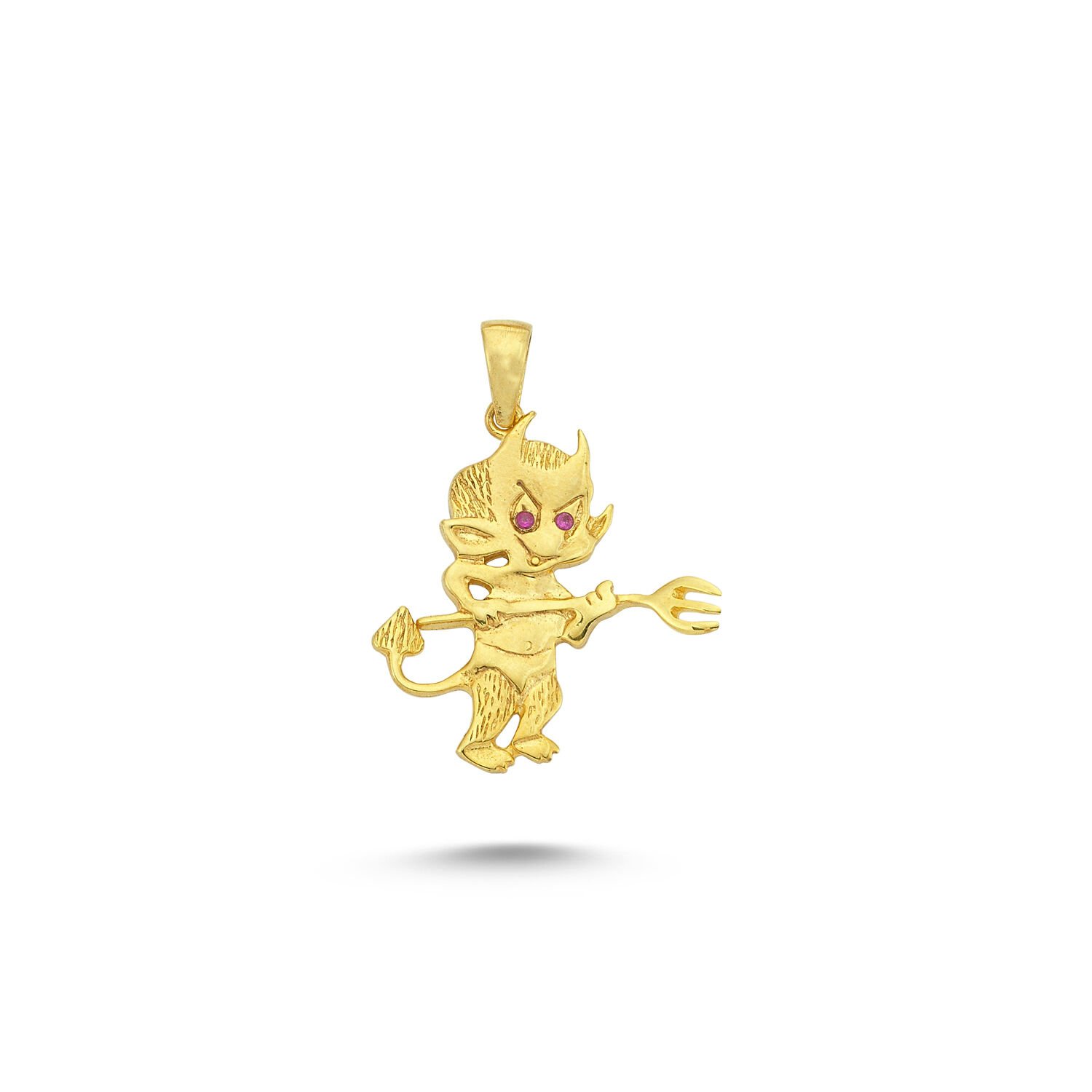 Beelo Gold 14K Altın Şeytan Taşlı Kolye Ucu