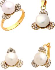 Beelo Gold 14K Altın İnci Set BGTİN088