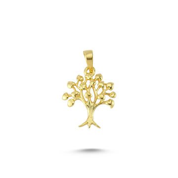 Beelo Gold 14K Altın Kalpli Hayat Ağacı Kolye Ucu