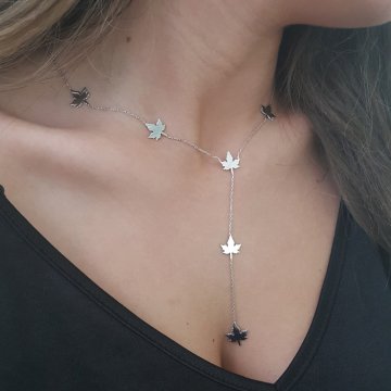 Beelo Silver 925K Gümüş Tasarım Yaprak  Kolye