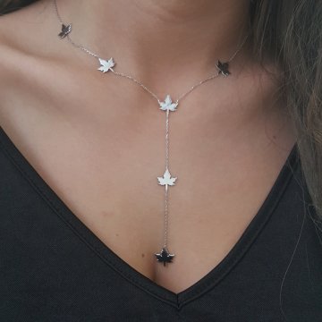 Beelo Silver 925K Gümüş Tasarım Yaprak  Kolye