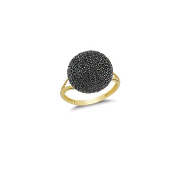 Beelo Gold 14K Altın Siyah Taşlı Küre