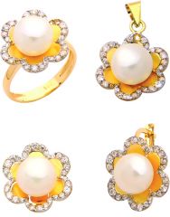 Beelo Gold 14K Altın İnci Papatya Set BGTİN091