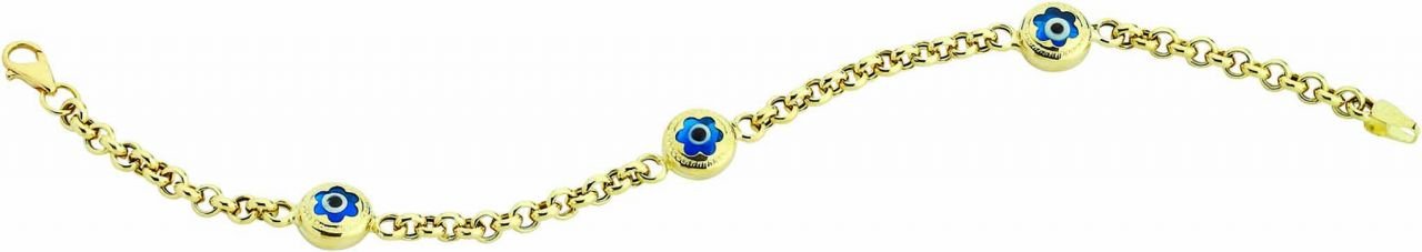 Beelo Gold 14K Altın Seramik Göz Nazar Bileklik