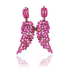 Beelo Silver 925K Gümüş Pembe Melek Kanat Küpe