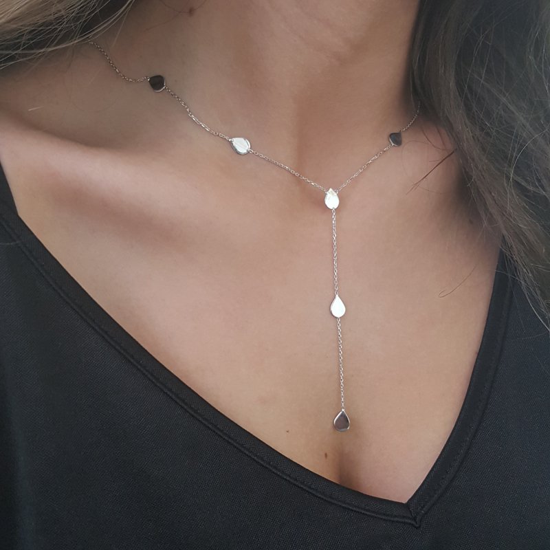Beelo Silver 925K Gümüş Tasarım Damla  Kolye