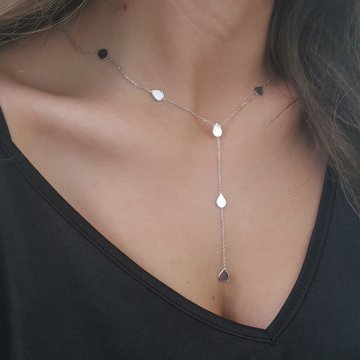 Beelo Silver 925K Gümüş Tasarım Damla  Kolye