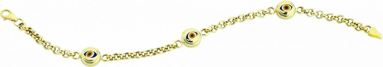 Beelo Gold 14K Altın Seramik Göz Nazar Bileklik