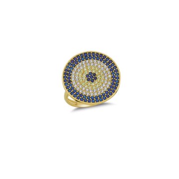 Beelo Gold 14K Altın Yuvarlak Nazar Yüzük