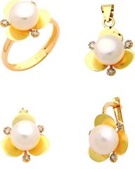 Beelo Gold 14K Altın İnci Set BGTİN095