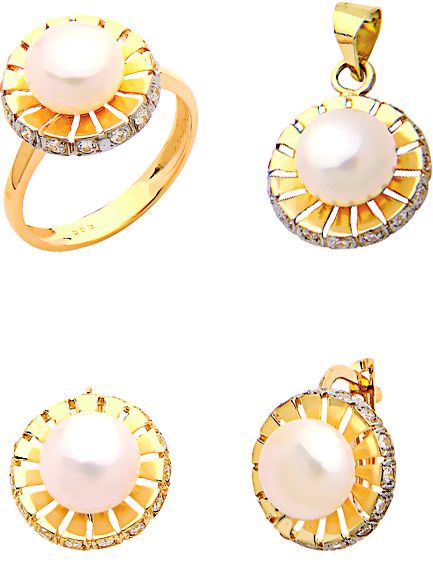 Beelo Gold 14K Altın İnci Set BGTİN096