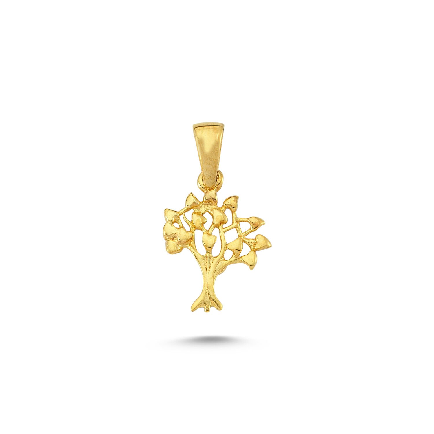 Beelo Gold 14K Altın Kalpli Hayat Ağacı Kolye Ucu