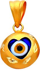 Beelo Gold 14K Altın Nazar Kalp Kolye Ucu