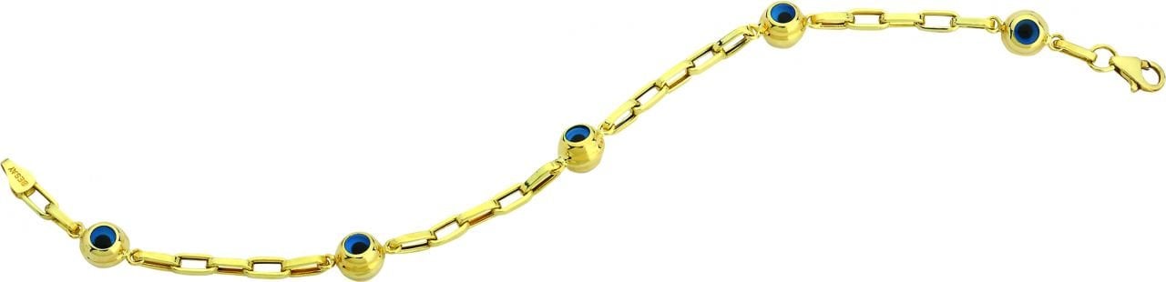 Beelo Gold 14K Altın Seramik Göz Nazar Bileklik