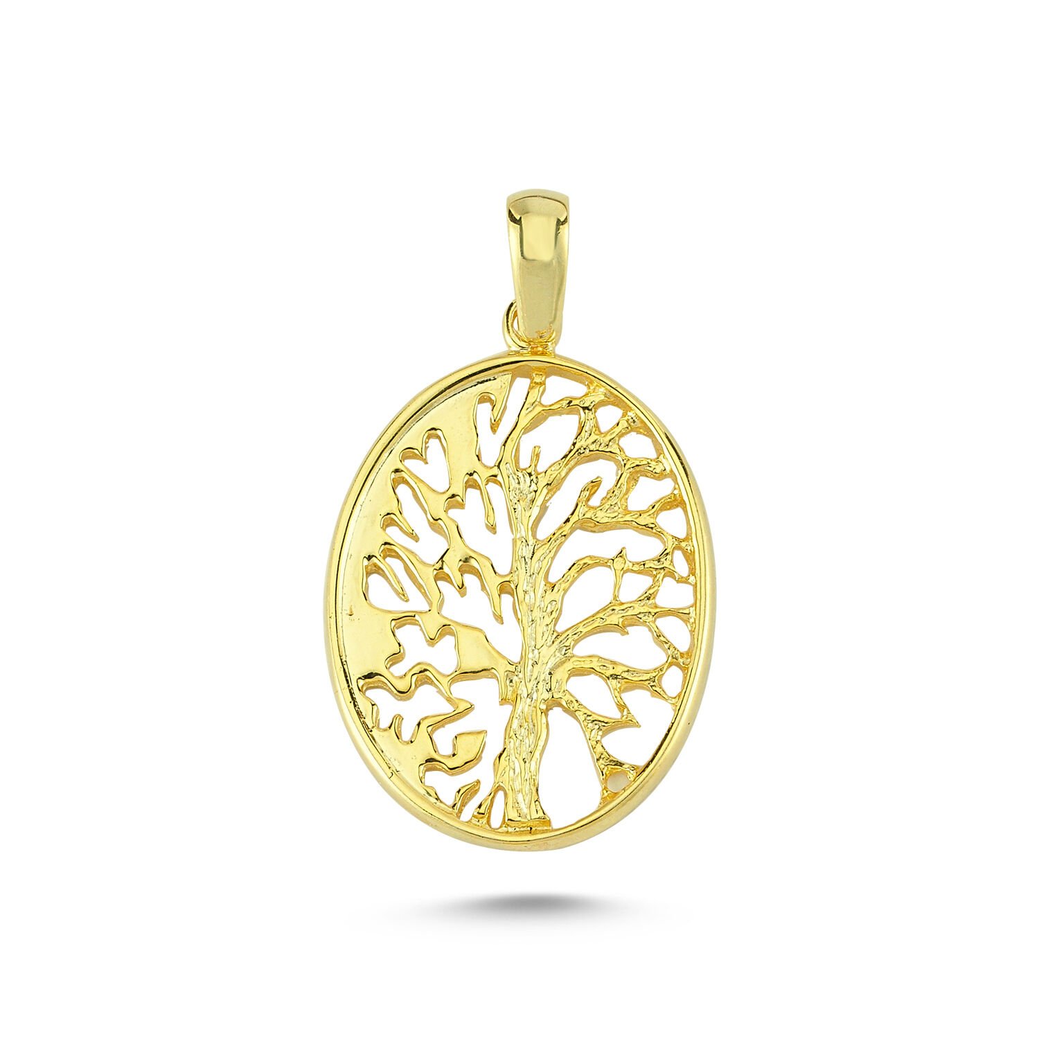 Beelo Gold 14K Altın Hayat Ağacı Madalyon Kolye Ucu