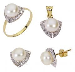 Beelo Gold 14K Altın İnci Set BGTİN103