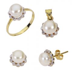 Beelo Gold 14K Altın İnci Set BGTİN105