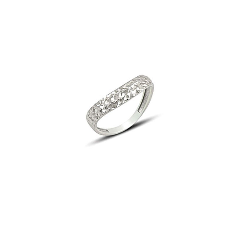 Beelo Gold 14K Altın Beyaz Elmas Kesim Yüzük