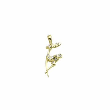 Beelo Gold 14K Altın Taşlı Geyik Kolye Ucu