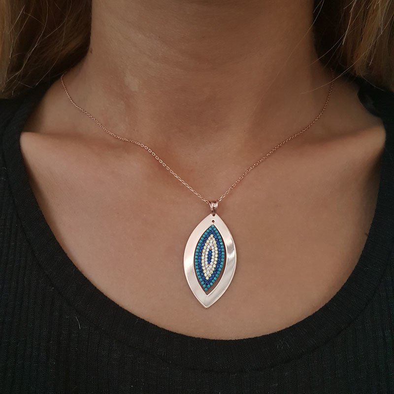 Beelo Silver 925K Gümüş Tasarım Göz Nazar Kolye