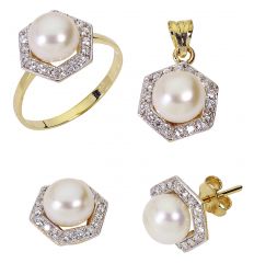 Beelo Gold 14K Altın İnci Set BGTİN107