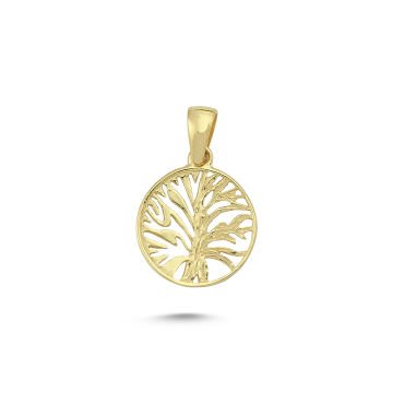 Beelo Gold 14K Altın Minik Hayat Ağacı Kolye Ucu