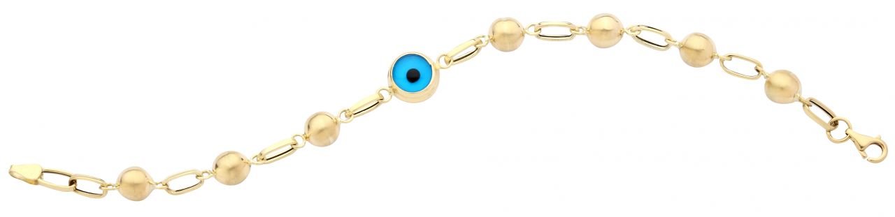 Beelo Gold 14K Altın  Göz Boncuğu Nazar Bileklik