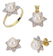 Beelo Gold 14K Altın İnci Yıldız Set BGTİN109