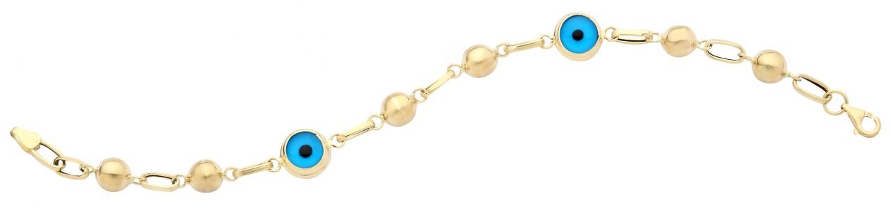Beelo Gold 14K Altın  Göz Boncuğu Nazar Bileklik