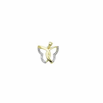 Beelo Gold 14K Altın Taşlı Kelebek Kolye Ucu
