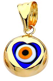 Beelo Gold 14K Altın Nazar Kalp Kolye Ucu