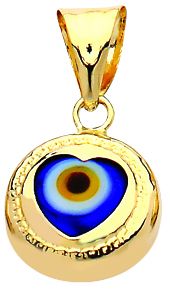 Beelo Gold 14K Altın Nazar Kalp Kolye Ucu