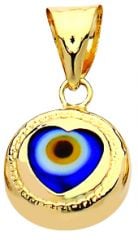 Beelo Gold 14K Altın Nazar Kalp Kolye Ucu