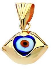 Beelo Gold 14K Altın Nazar Kalp Kolye Ucu